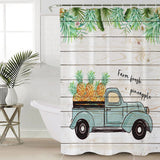 Pastoral tropical plants Pineapple fruit DURABLE SHOWER CURTAIN - LeobonZone