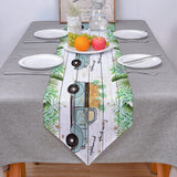 Pastoral tropical plants Pineapple fruit Sharp Angle Table Runner Place Mats - LeobonZone