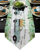 Pastoral tropical plants Pineapple fruit Sharp Angle Table Runner Place Mats - LeobonZone