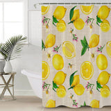 Lemons multi fruit fabric shower curtains