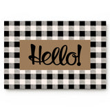 Brown black and white gray plaid background Non-Slip Waterproof  Doormat - LeobonZone