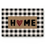 Home Brown black and white gray plaid background Non-Slip Waterproof  Doormat - LeobonZone