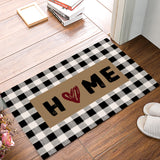 Home Brown black and white gray plaid background Non-Slip Waterproof  Doormat - LeobonZone