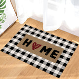 Home Brown black and white gray plaid background Non-Slip Waterproof  Doormat - LeobonZone