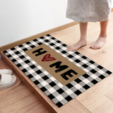 Home Brown black and white gray plaid background Non-Slip Waterproof  Doormat - LeobonZone