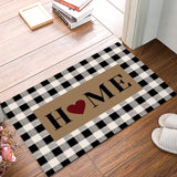 Home Brown black and white gray plaid background Non-Slip Waterproof  Doormat - LeobonZone