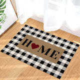 Home Brown black and white gray plaid background Non-Slip Waterproof  Doormat - LeobonZone