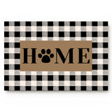 Brown black and white gray plaid background  Waterproof  Doormat - LeobonZone