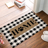 Brown black and white gray plaid background  Waterproof  Doormat - LeobonZone