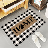 Brown black and white gray plaid background  Waterproof  Doormat