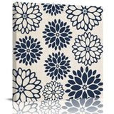 Dark blue dahlia American pastoral style Canvas painting - LeobonZone