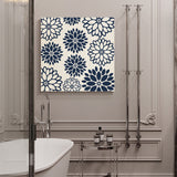 Dark blue dahlia American pastoral style Canvas painting - LeobonZone