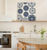 Dark blue dahlia American pastoral style Canvas painting - LeobonZone