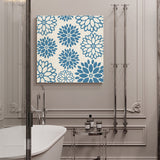 Blue dahlia American pastoral style Canvas painting - LeobonZone