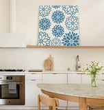 Blue dahlia American pastoral style Canvas painting - LeobonZone