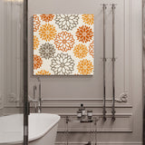 Orange khaki dahlia American pastoral style Canvas painting - LeobonZone
