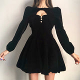 Dress velvet palace style high waist suspender skirt two-piece all-match cover crotch - LeobonZone