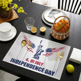 Date of Independence Day Statue of Liberty Personalized Table Placemats - LeobonZone