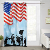 Independence day victory cheers soldiers window curtains - LeobonZone