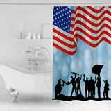 Independence day victory cheers soldiers Shower Curtain - LeobonZone
