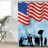 Independence day victory cheers soldiers Shower Curtain - LeobonZone