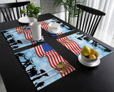 Independence day victory cheers soldiers Personalized Table Placemats - LeobonZone