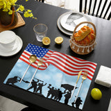 Independence day victory cheers soldiers Personalized Table Placemats - LeobonZone