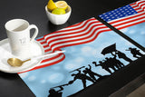 Independence day victory cheers soldiers Personalized Table Placemats - LeobonZone