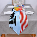 Independence day victory cheers soldiers Sharp Angle Table Runner Place Mats - LeobonZone