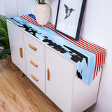 Independence day victory cheers soldiers Sharp Angle Table Runner Place Mats - LeobonZone