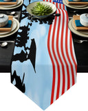 Independence day victory cheers soldiers Sharp Angle Table Runner Place Mats - LeobonZone