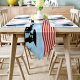 Independence day victory cheers soldiers Sharp Angle Table Runner Place Mats - LeobonZone