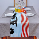 Independence day victory cheers soldiers Table Runner Place Mats - LeobonZone