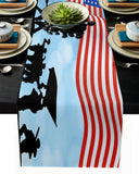 Independence day victory cheers soldiers Table Runner Place Mats - LeobonZone