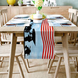 Independence day victory cheers soldiers Table Runner Place Mats - LeobonZone