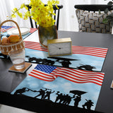Independence day victory cheers soldiers Table Flag And Table Mat Suit - LeobonZone