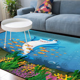 Ocean cartoon fish Sponge Rillet Rubber Rugs - LeobonZone