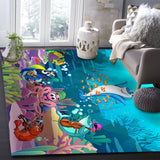 Ocean Cartoon Concert Right Angle Felt Rugs - LeobonZone