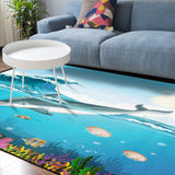 Ocean cartoon dolphin Sponge Rillet Rubber Rugs - LeobonZone