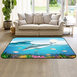 Ocean cartoon dolphin Sponge Rillet Rubber Rugs