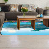 Ocean cartoon dolphin Sponge Rillet Rubber Rugs - LeobonZone