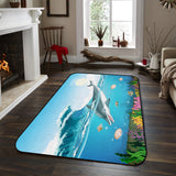 Ocean cartoon dolphin Sponge Rillet Rubber Rugs - LeobonZone