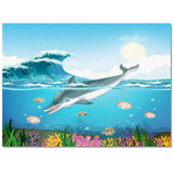 Ocean cartoon dolphin Right Angle Felt Rugs - LeobonZone