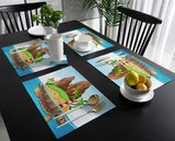 Cartoon tortoise island Personalized Table Placemats - LeobonZone