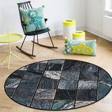 Ceramic tile marble texture Circular Felt Rugs - LeobonZone