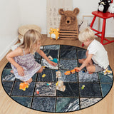 Ceramic tile marble texture Circular Felt Rugs - LeobonZone