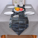 Ceramic tile marble texture Table Runner Place Mats Sharp Angle - LeobonZone