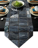 Ceramic tile marble texture Table Runner Place Mats Sharp Angle - LeobonZone