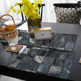 Ceramic tile marble texture Table Flag And Table Mat Suit - LeobonZone