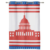 Independence day red building stars window curtains - LeobonZone